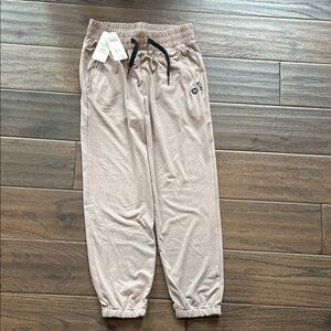 abercrombie kids Beige Drawstring Jogger Pants